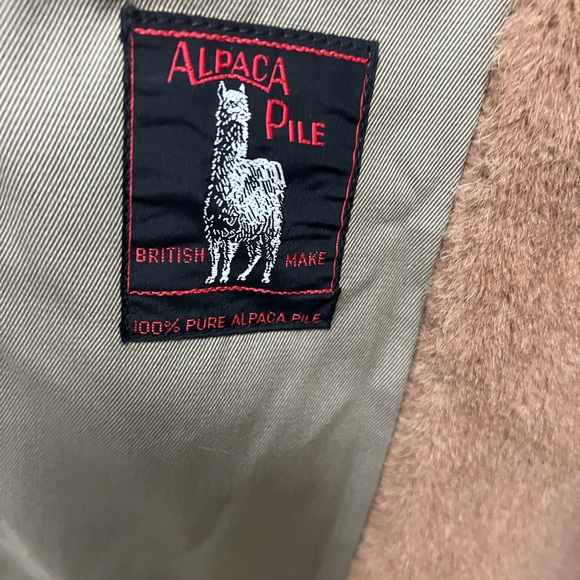 Vtg Invertere Coat Mens Sz 44 medium Olive green trench  Over Alpaca - Picture 5 of 8